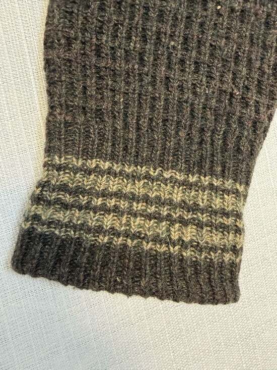 Vintage Abercrombie & Fitch Brown Waffle Knit Lambswool Blend Raglan Sweater XL - Picture 6 of 7